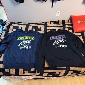 Diesel Graphic Sweatshirts in Black and Navy